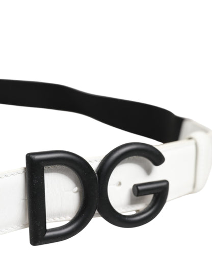 Ceinture Dolce &amp; Gabbana avec boucle en métal noir et blanc et logo DG
