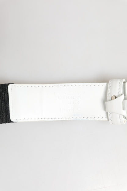 Ceinture Dolce &amp; Gabbana avec boucle en métal noir et blanc et logo DG