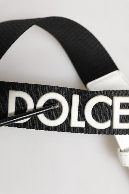 Ceinture Dolce &amp; Gabbana avec boucle en métal noir et blanc et logo DG
