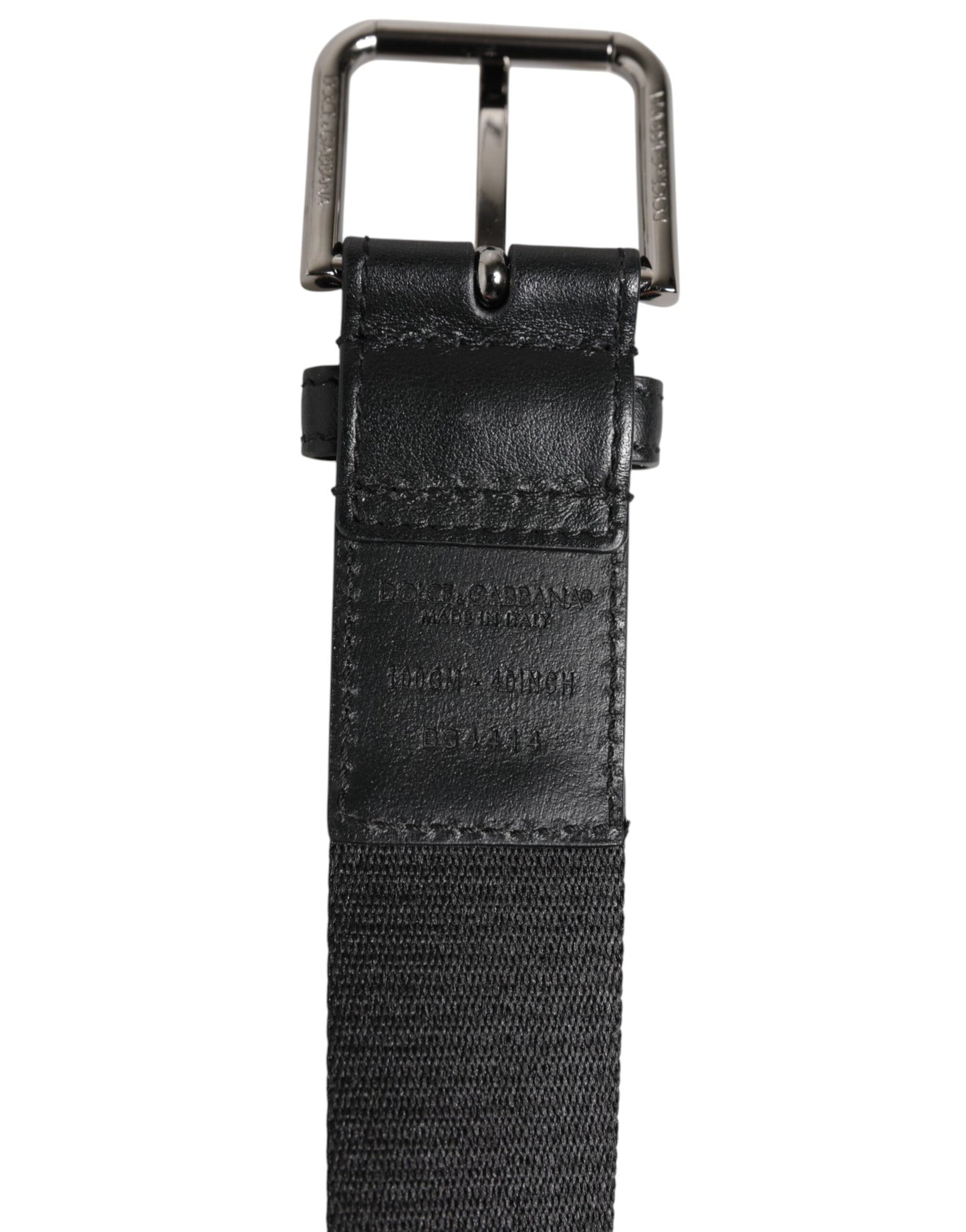 Ceinture Dolce &amp; Gabbana en polyester bleu et noir avec boucle en métal