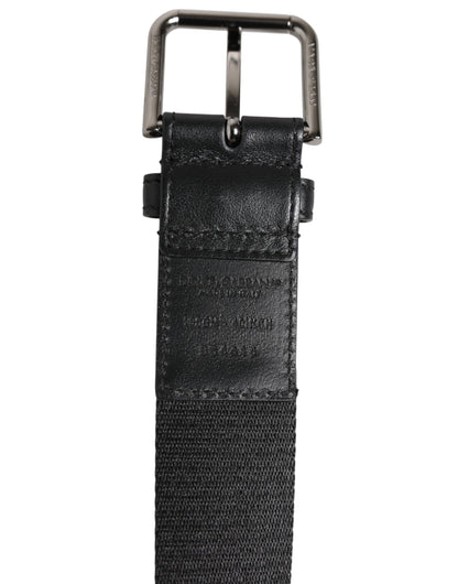 Ceinture Dolce &amp; Gabbana en polyester bleu et noir avec boucle en métal
