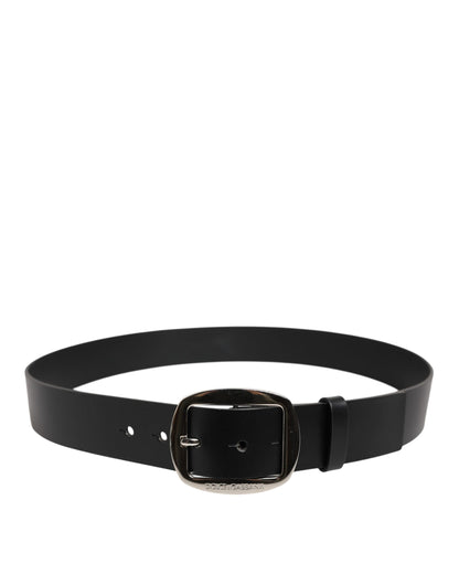 Ceinture classique en cuir noir Dolce &amp; Gabbana avec boucle en métal