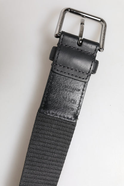 Ceinture à boucle logo DG en polyester vert et noir Dolce &amp; Gabbana