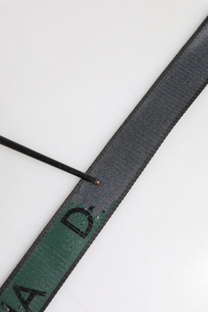 Ceinture à boucle logo DG en polyester vert et noir Dolce &amp; Gabbana
