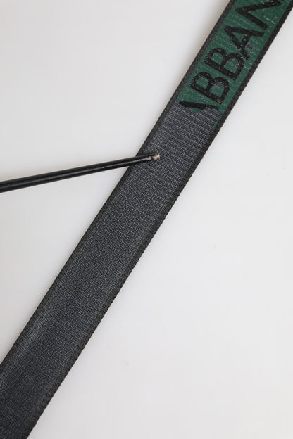 Ceinture à boucle logo DG en polyester vert et noir Dolce &amp; Gabbana