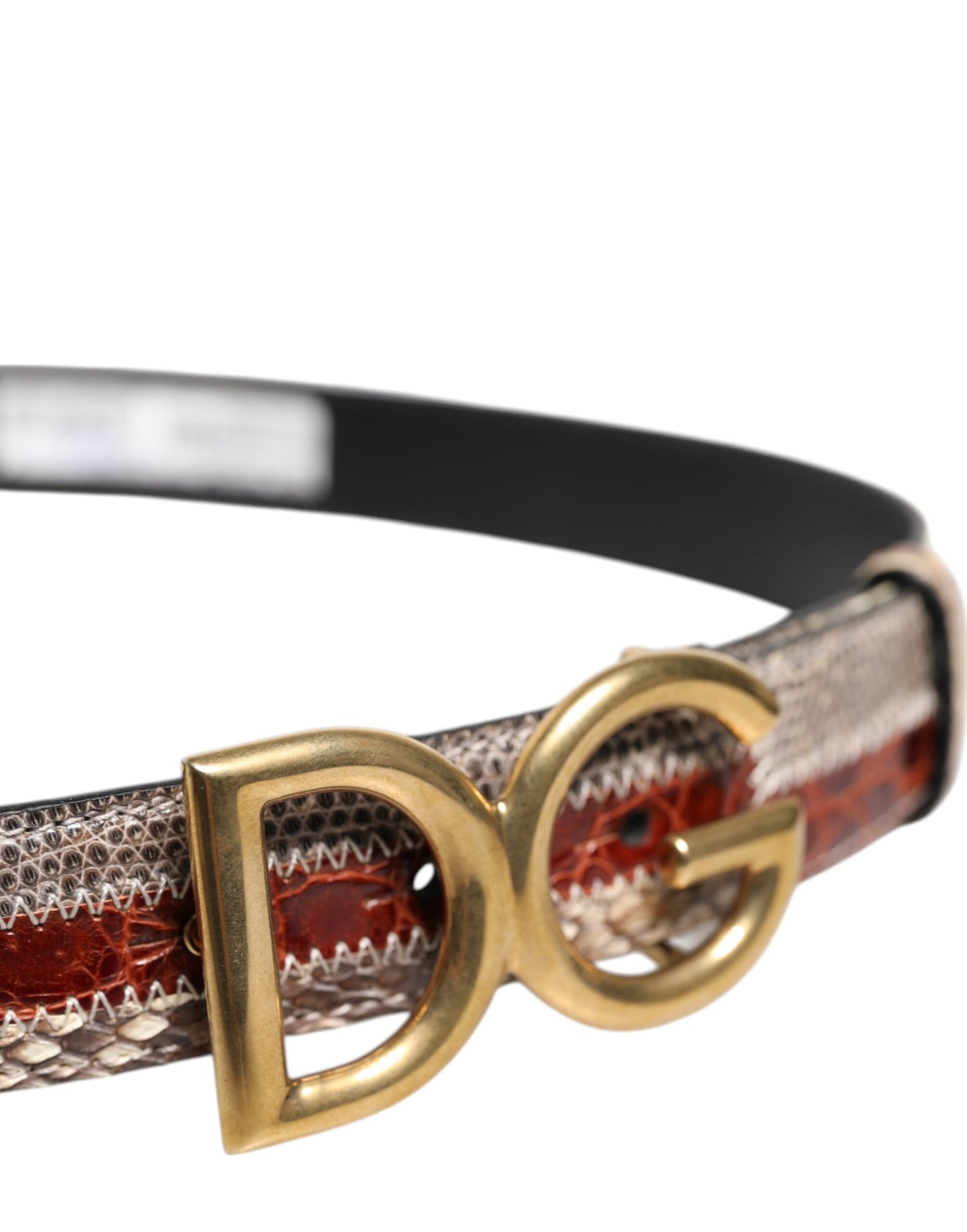 Ceinture Dolce &amp; Gabbana en cuir exotique multicolore avec boucle et logo DG
