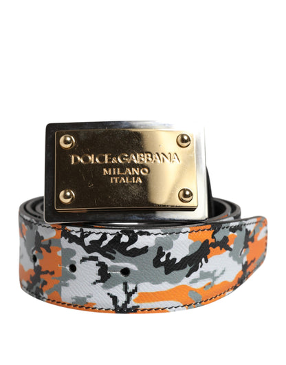 Ceinture à boucle métallique avec logo camouflage multicolore Dolce &amp; Gabbana