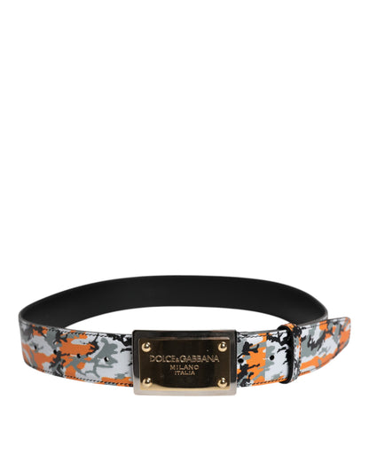 Ceinture à boucle métallique avec logo camouflage multicolore Dolce &amp; Gabbana