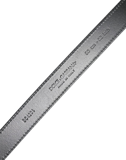 Ceinture classique en cuir bleu Dolce &amp; Gabbana avec boucle en métal et logo DG