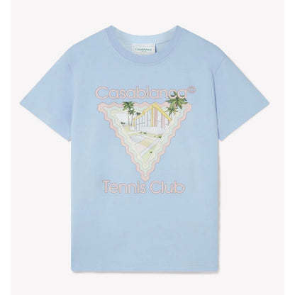 T-shirt en coton bleu Casablanca