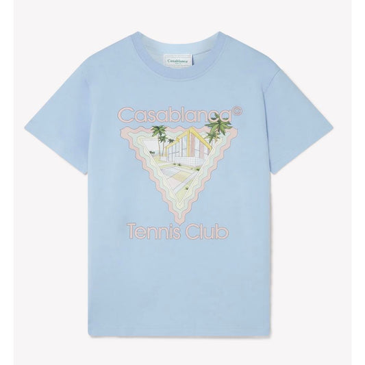 T-shirt en coton bleu Casablanca
