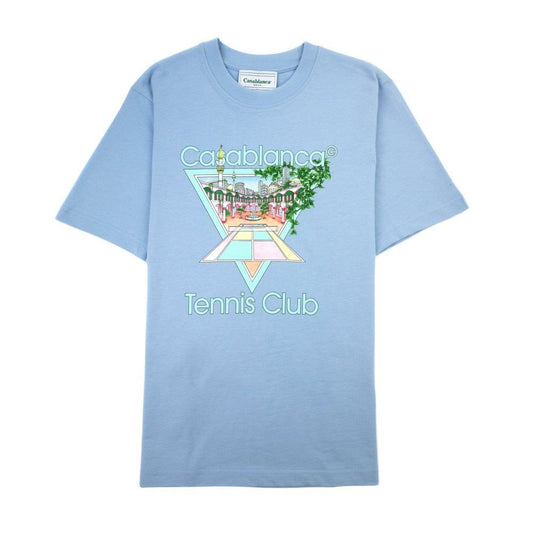 T-shirt en coton bleu Casablanca