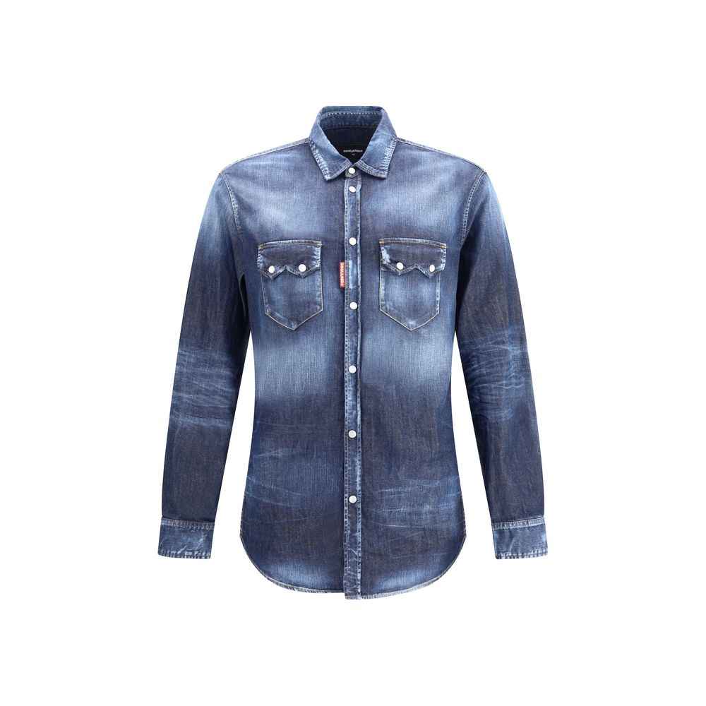 Dsquared² Denim Shirt Cotton Indigo AW25 Collection Luxury