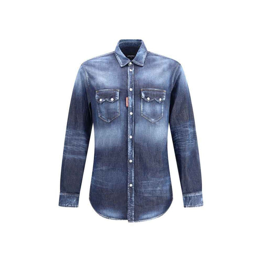 Dsquared² Denim Shirt Cotton Indigo AW25 Collection Luxury