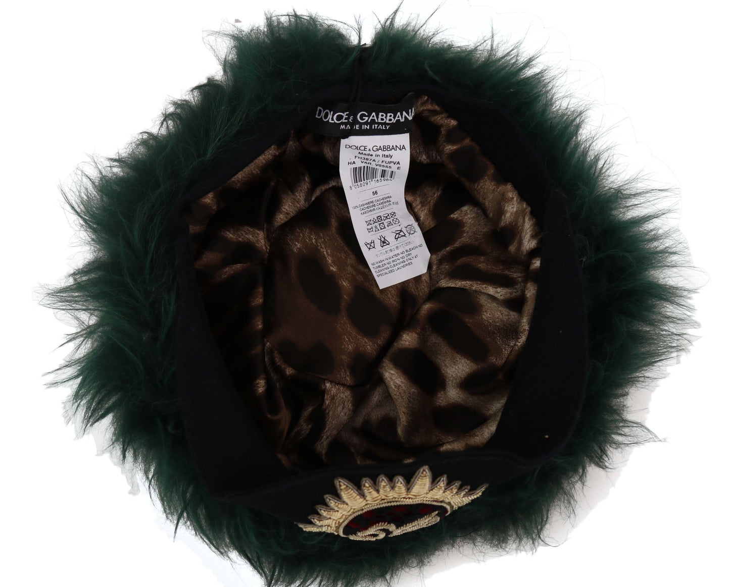 Dolce &amp; Gabbana Élégante casquette cloche en cachemire émeraude