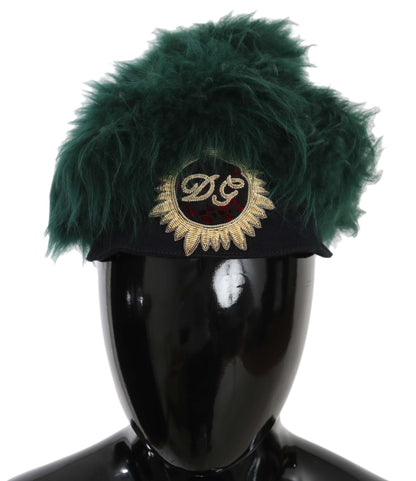 Dolce &amp; Gabbana Élégante casquette cloche en cachemire émeraude