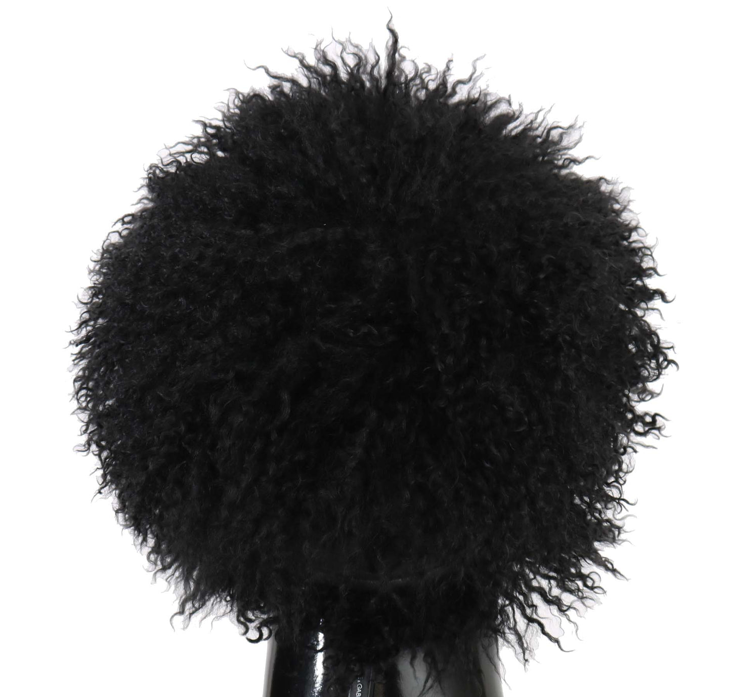 Casquette Gatsby noire chic Dolce &amp; Gabbana en fourrure d'agneau du Tibet