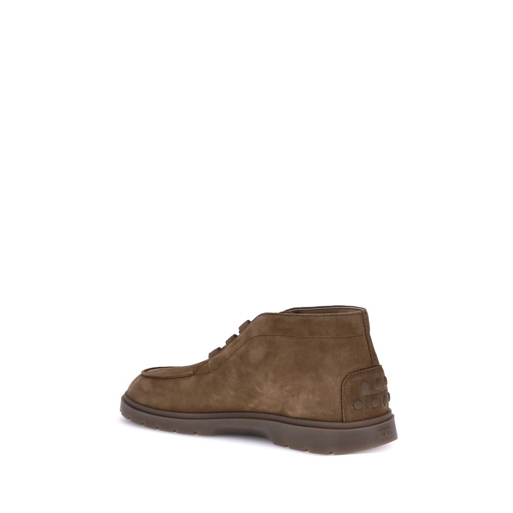 Tod's Suede Lace-Ups Suede Calfskin Shoes Timeless – Black