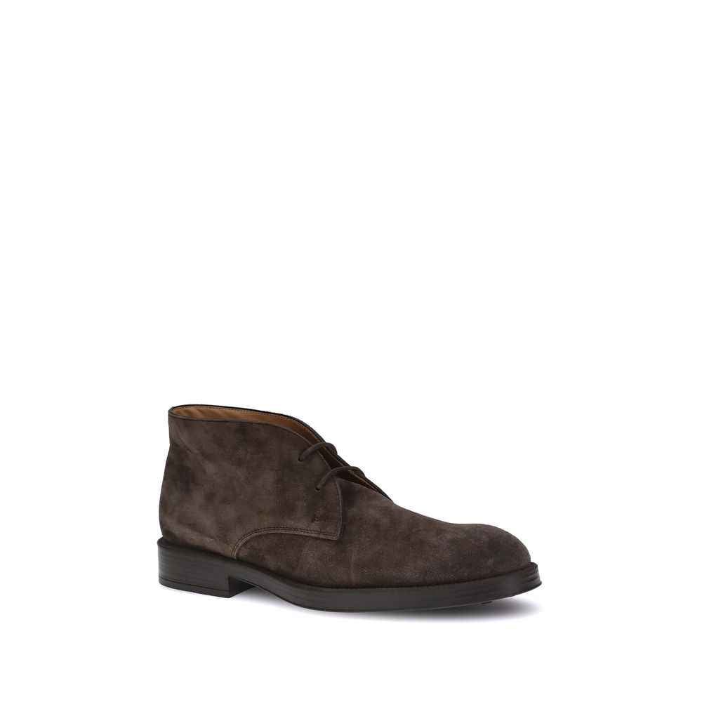 Tod's Suede Lace-Ups Shoes Embossed Monogram Finish