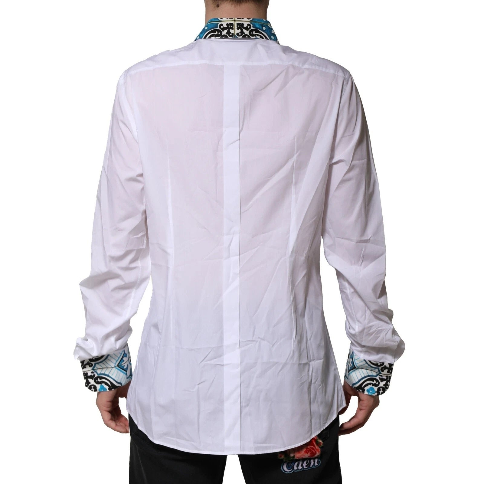 Dolce & Gabbana White Majolica Detailing GOLD Dress Shirt by Dolce & Gabbana