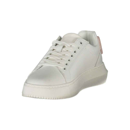 Calvin Klein Luxe Witte Leren Sneaker Dames Model - Witte