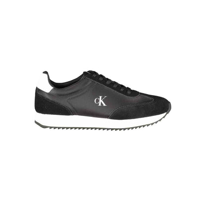 Calvin Klein Leren Sneaker Dames Zwart Elegante Luxe