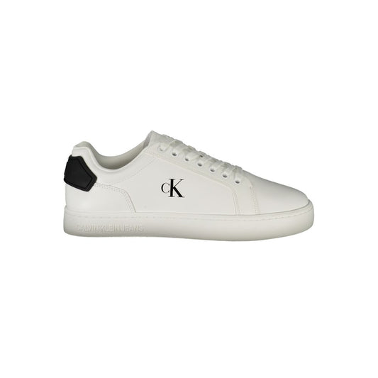 Calvin Klein Witte Leer Sneaker Mannen Luxe Schoen