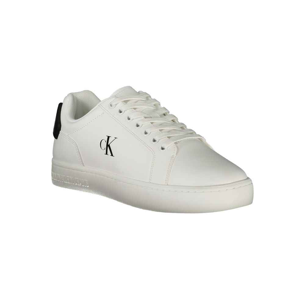 Calvin Klein Witte Leer Sneaker Mannen Luxe Schoen