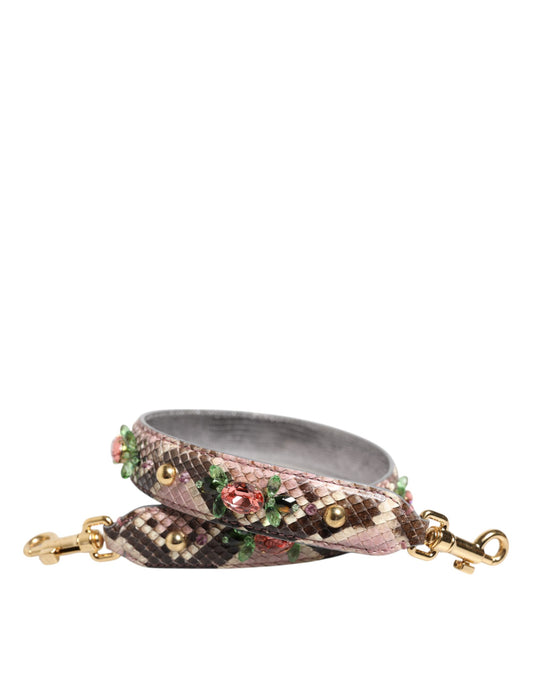 Bandoulière Dolce &amp; Gabbana multicolore ornée de cristaux et de python