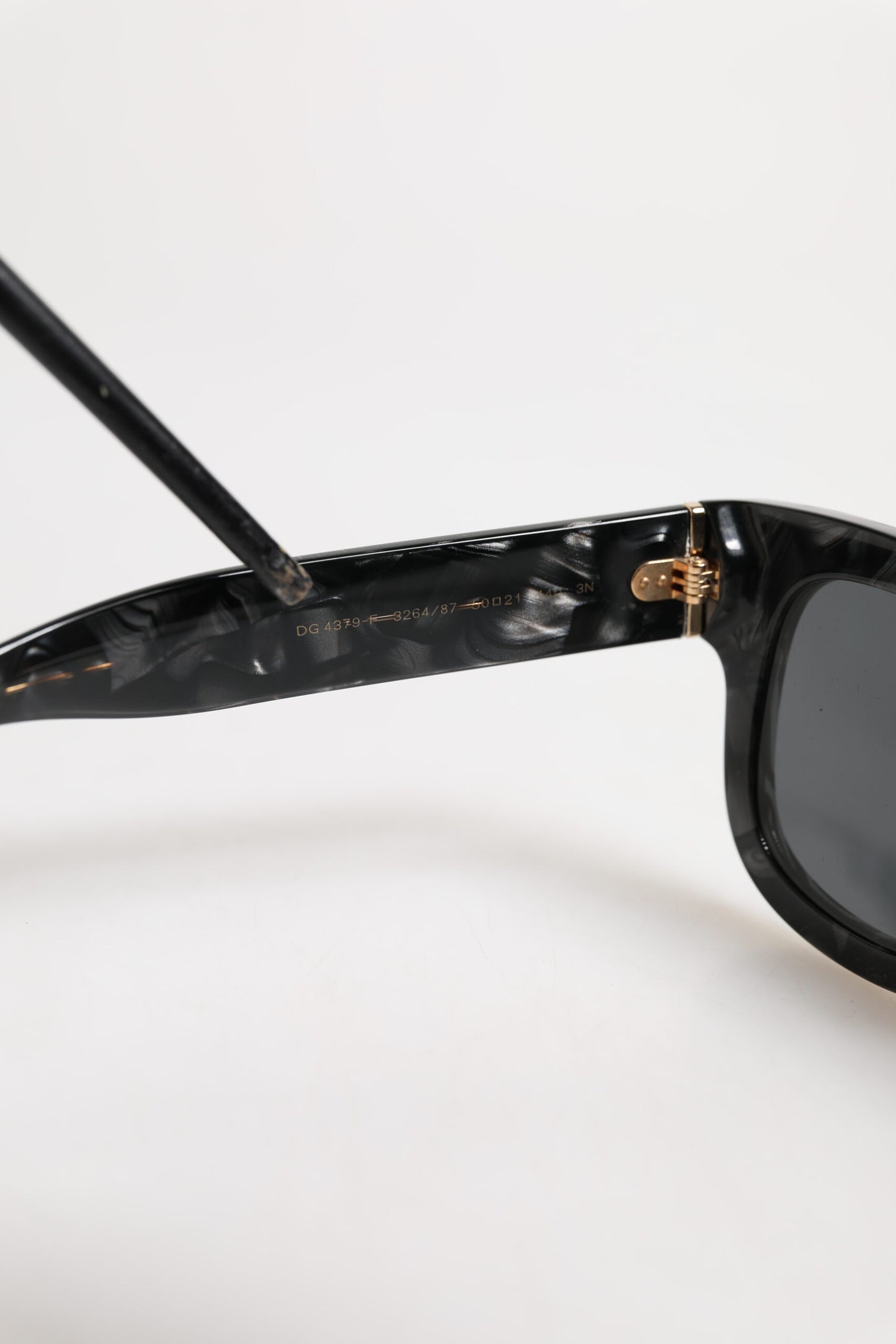 Dolce &amp; Gabbana Pearl White Acetate Frame Domenico Deep Shades Sunglasses