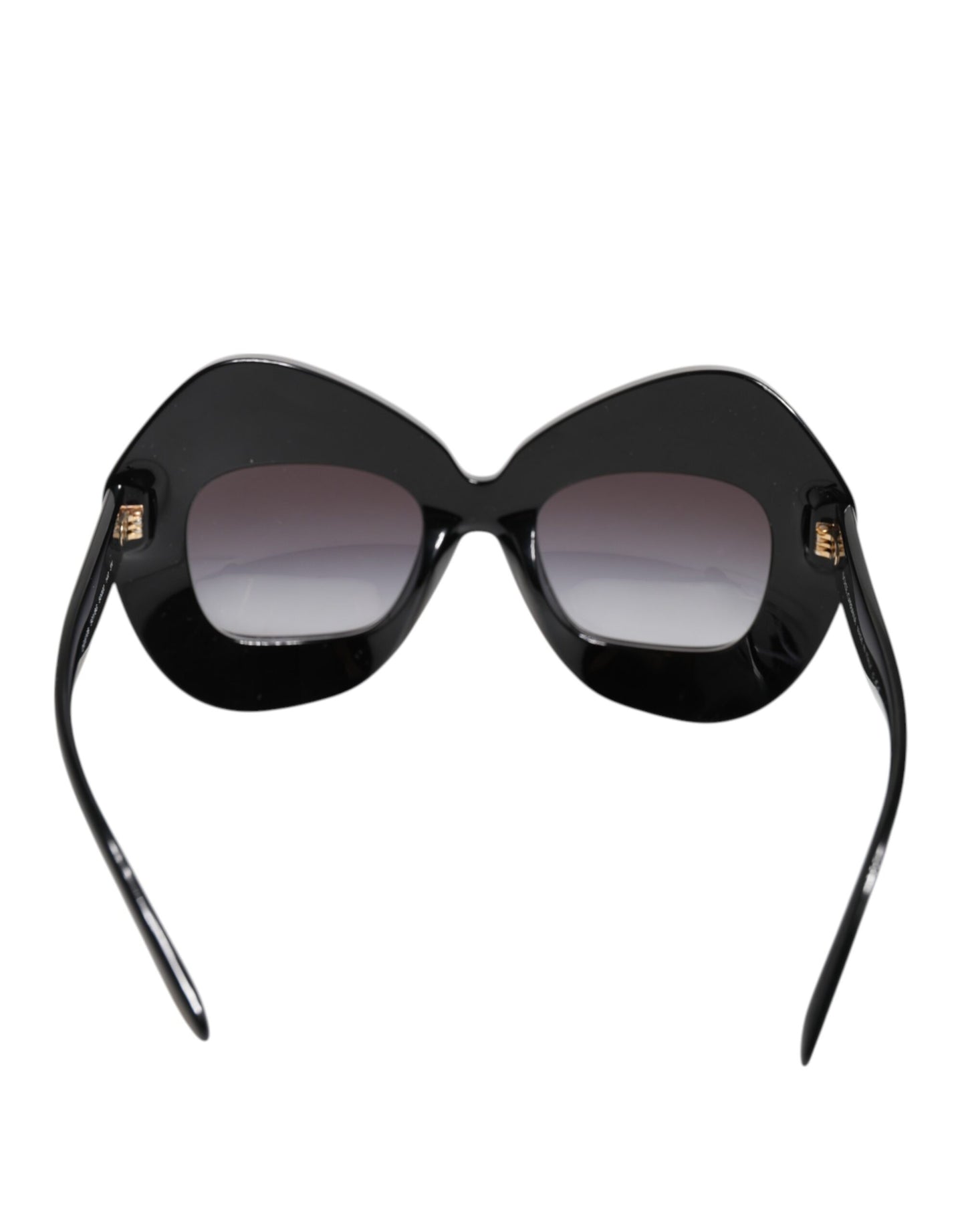 Dolce &amp; Gabbana Black White PIED DE POULE Print Oversized Shades Sunglasses