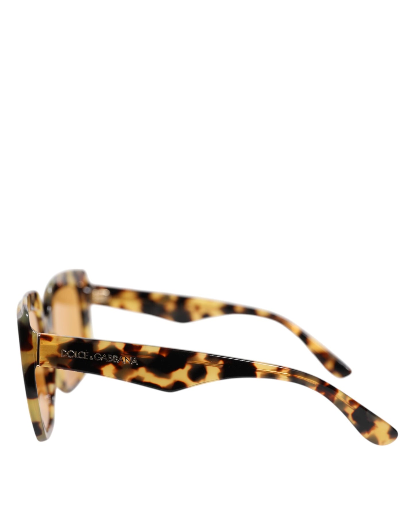 Dolce &amp; Gabbana Black Yellow Havana Leopard Square Shades Sunglasses