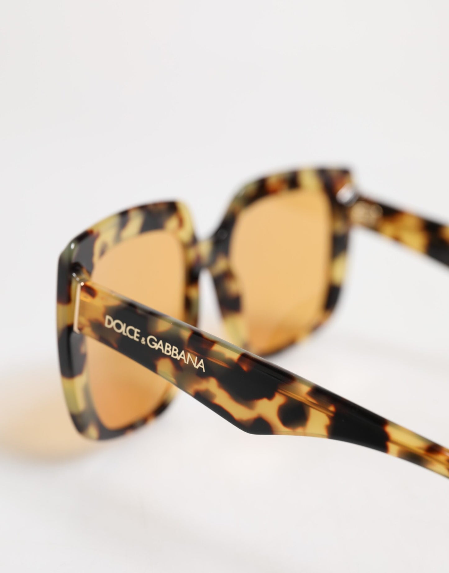 Dolce &amp; Gabbana Black Yellow Havana Leopard Square Shades Sunglasses