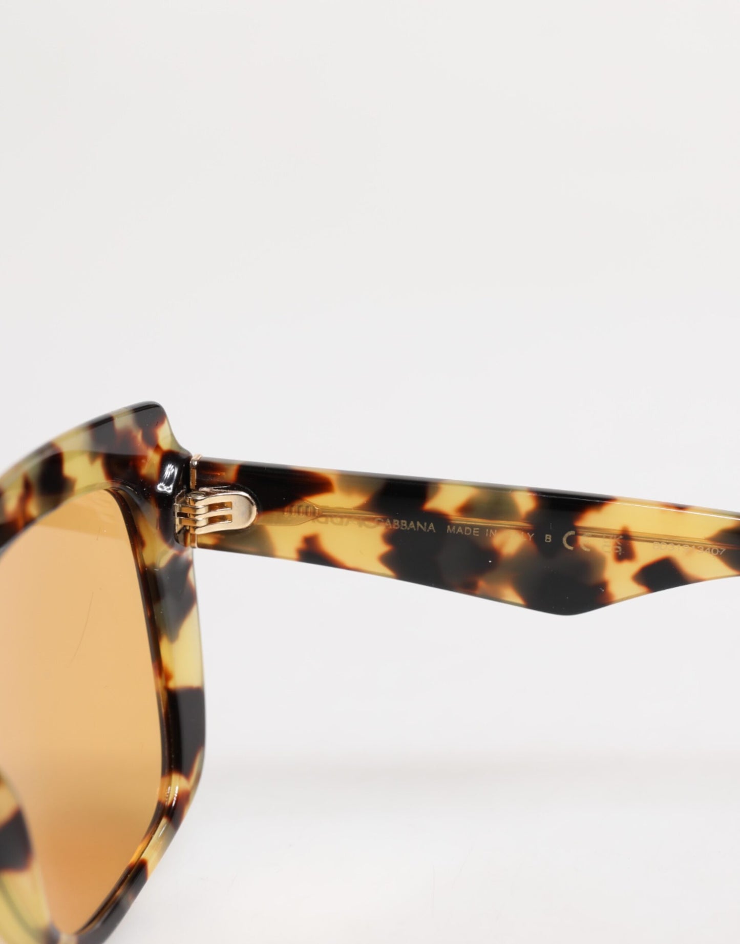 Dolce &amp; Gabbana Black Yellow Havana Leopard Square Shades Sunglasses