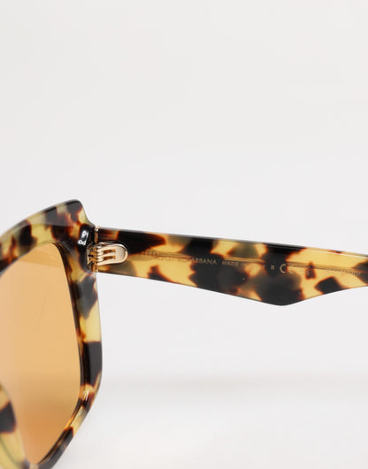 Dolce &amp; Gabbana Black Yellow Havana Leopard Square Shades Sunglasses
