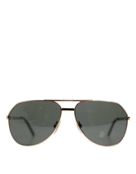 Dolce &amp; Gabbana Gold DG2106K Pilot Frame Tinted Lens Polarized Sunglasses
