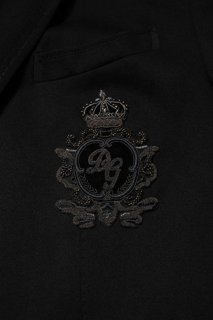 Dolce &amp; Gabbana Veste blazer noire en viscose DG Crown
