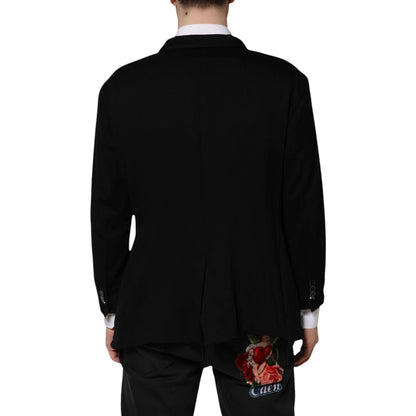 Dolce &amp; Gabbana Veste blazer noire en viscose DG Crown