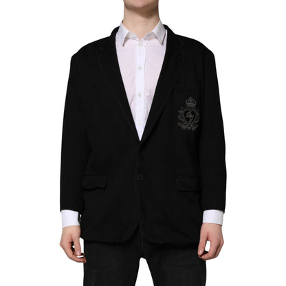 Dolce &amp; Gabbana Veste blazer noire en viscose DG Crown