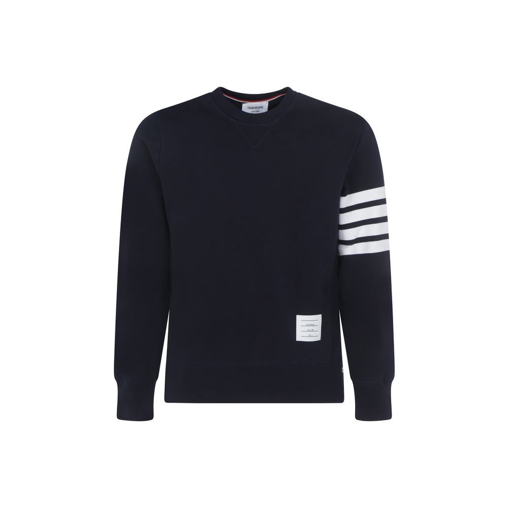 Thom Browne Cotton Sweatshirt White Striped Patch Front