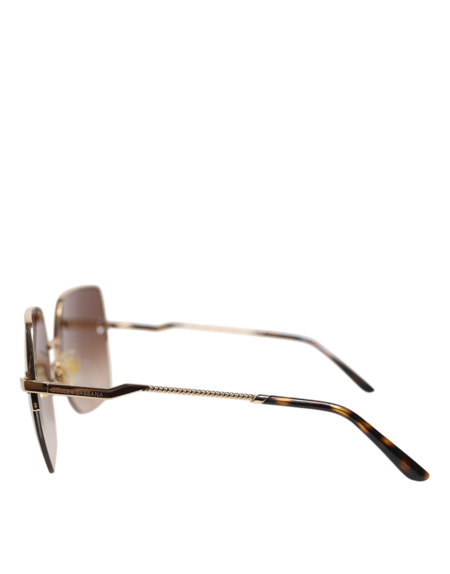 Dolce &amp; Gabbana Gold Brown Gradient Square DG2267 Eyewear Sunglasses