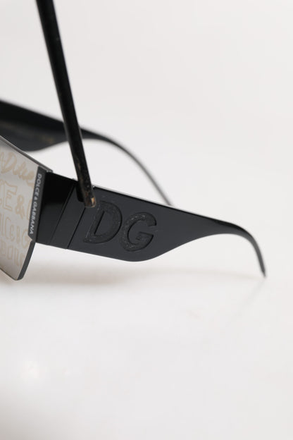 Dolce &amp; Gabbana Black Metal Frame DNA Graffiti DG2233 Eyewear Sunglasses