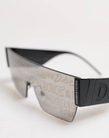 Dolce &amp; Gabbana Black Metal Frame DNA Graffiti DG2233 Eyewear Sunglasses