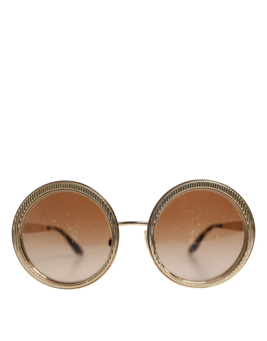 Dolce &amp; Gabbana Gold Brown Gradient Round Frame DG2179 Eyewear Sunglasses