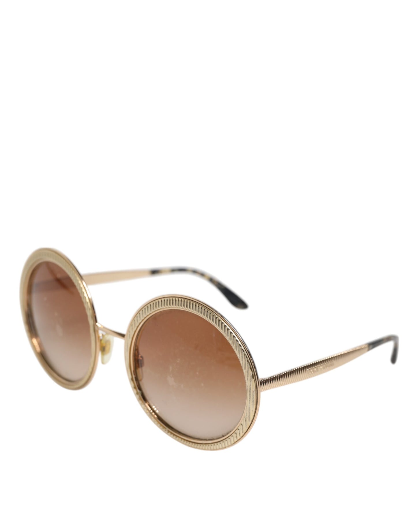 Dolce &amp; Gabbana Gold Brown Gradient Round Frame DG2179 Eyewear Sunglasses