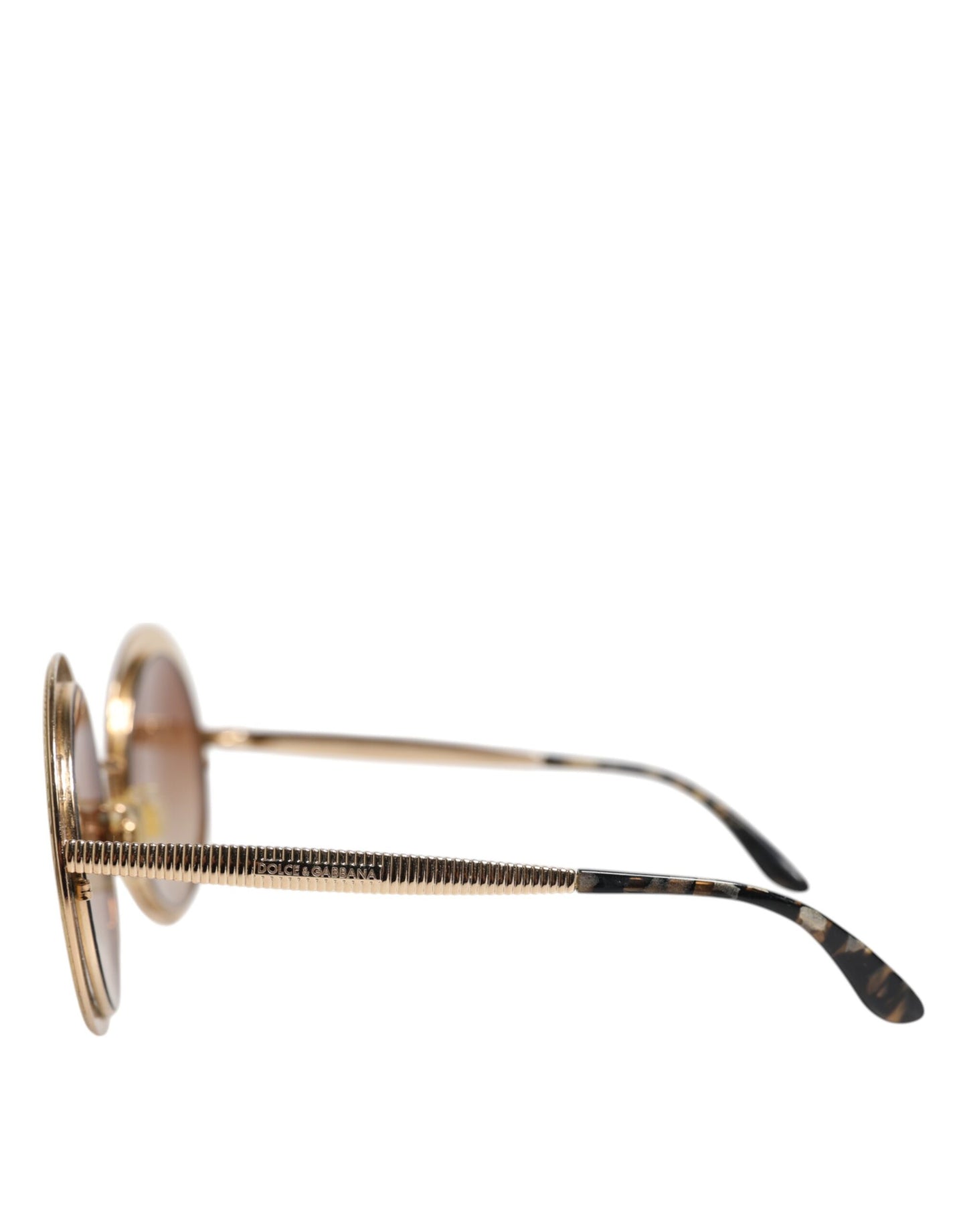 Dolce &amp; Gabbana Gold Brown Gradient Round Frame DG2179 Eyewear Sunglasses