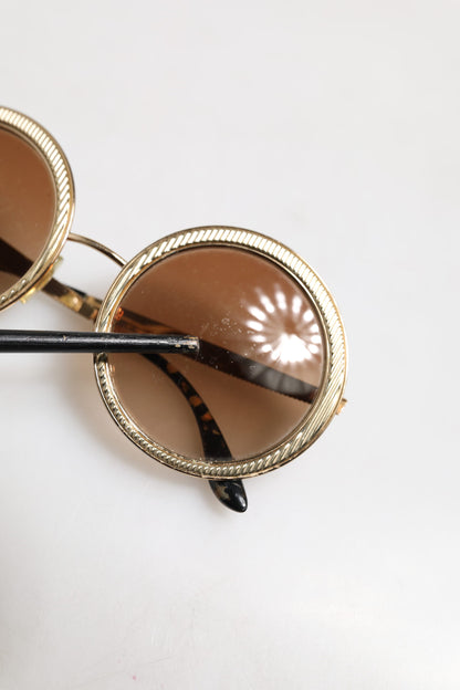 Dolce &amp; Gabbana Gold Brown Gradient Round Frame DG2179 Eyewear Sunglasses