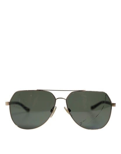 Dolce &amp; Gabbana Black 18K Gold Plated Polarized Steel DG2133K Sunglasses