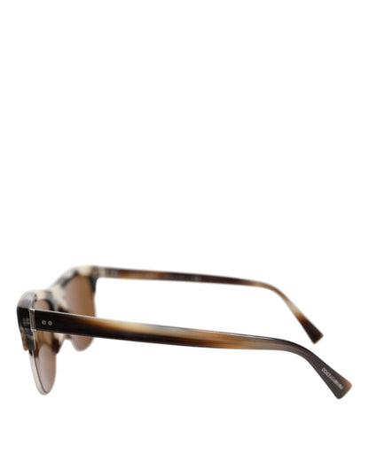 Dolce &amp; Gabbana Brown Striped Acetate Square DG4305 Eyewear Sunglasses