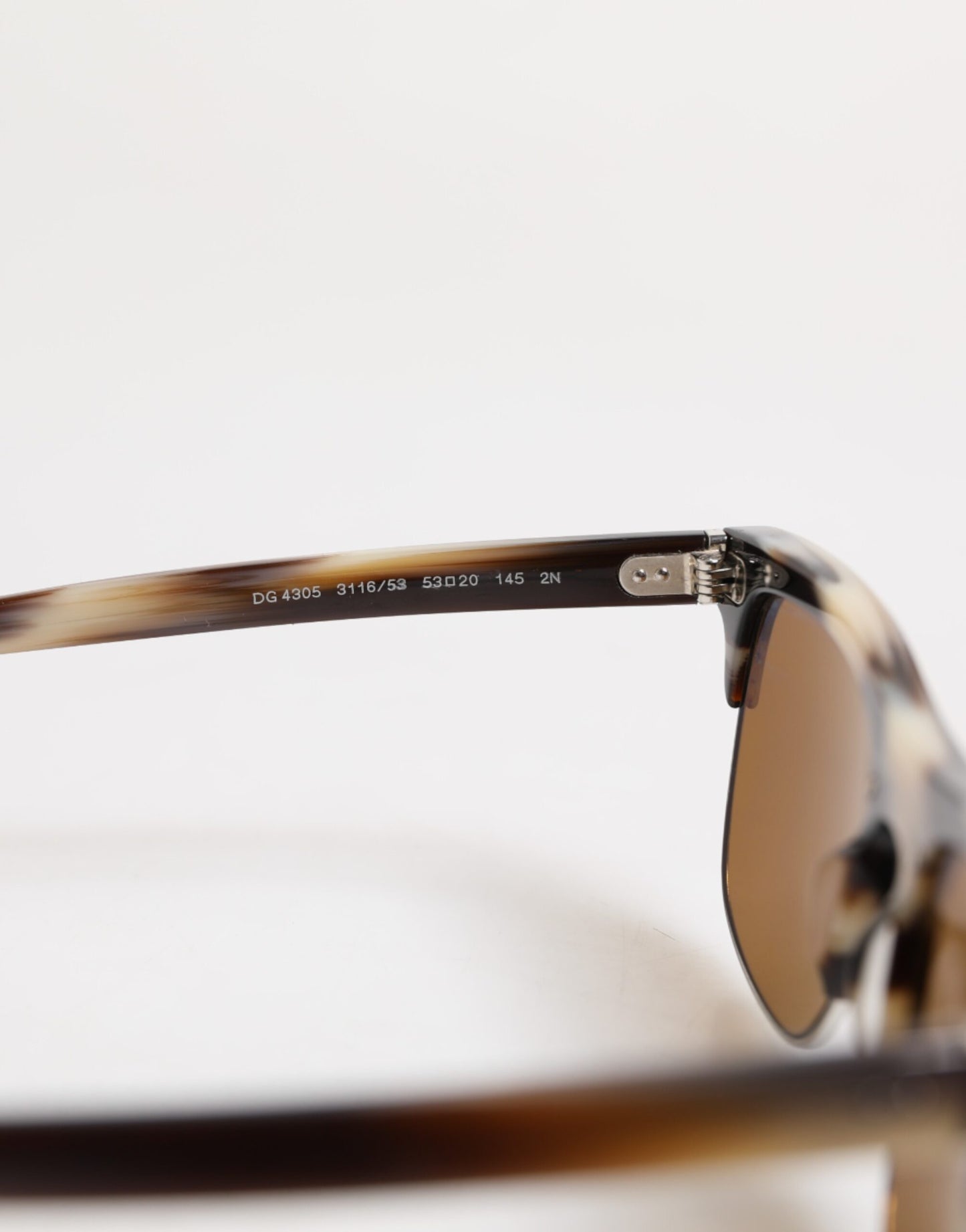 Dolce &amp; Gabbana Brown Striped Acetate Square DG4305 Eyewear Sunglasses